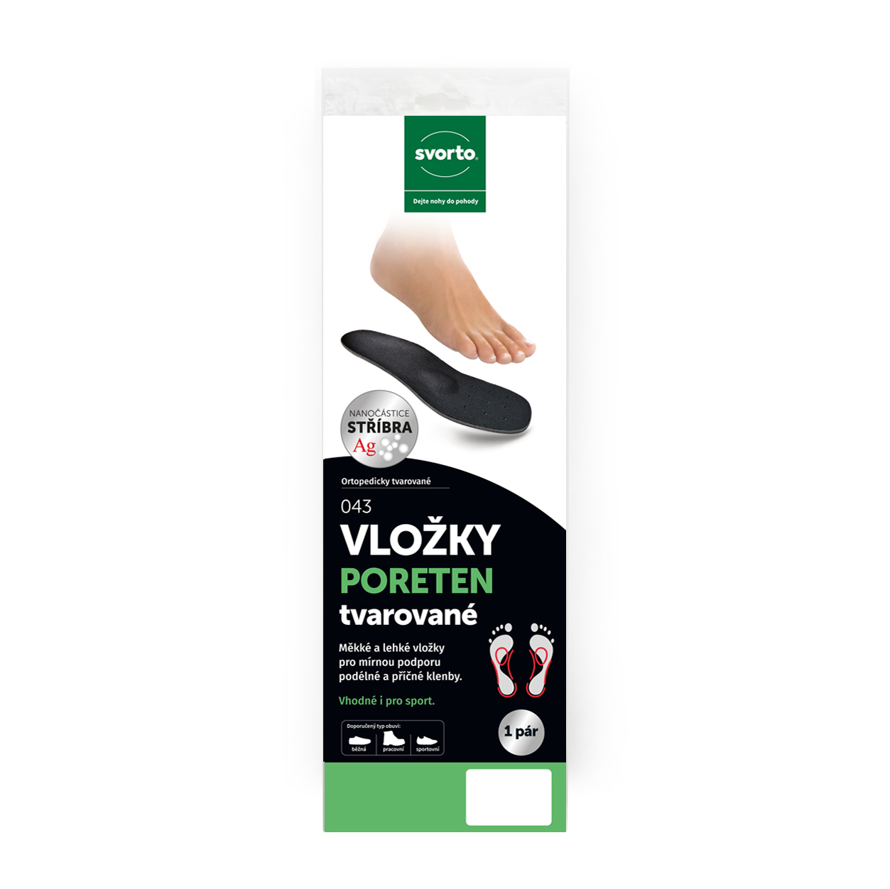 Vložky poreten tvarované